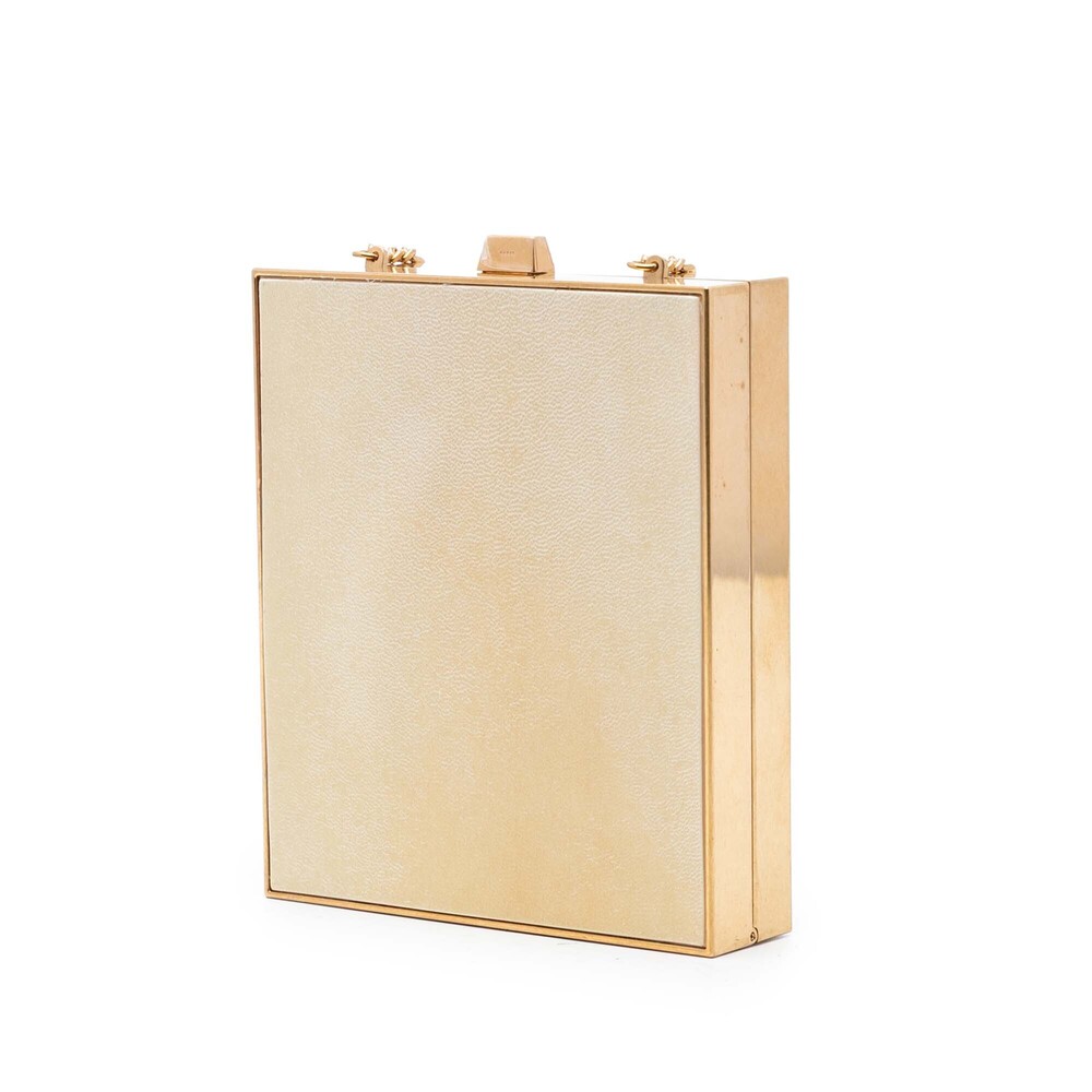 Pre-Loved Saint Laurent Acrylic Tuxedo Box Clutch on Chain - Picture 2 of 7